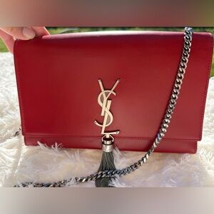 Yves Saint Laurent Red Chain Shoulder Bag Medium.
